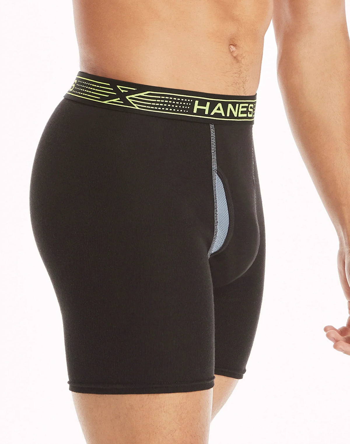 Hanes Sport X-Temp Men&rsquo;s Cotton Boxer Brief Underwear, Black/Grey, 4-Pack