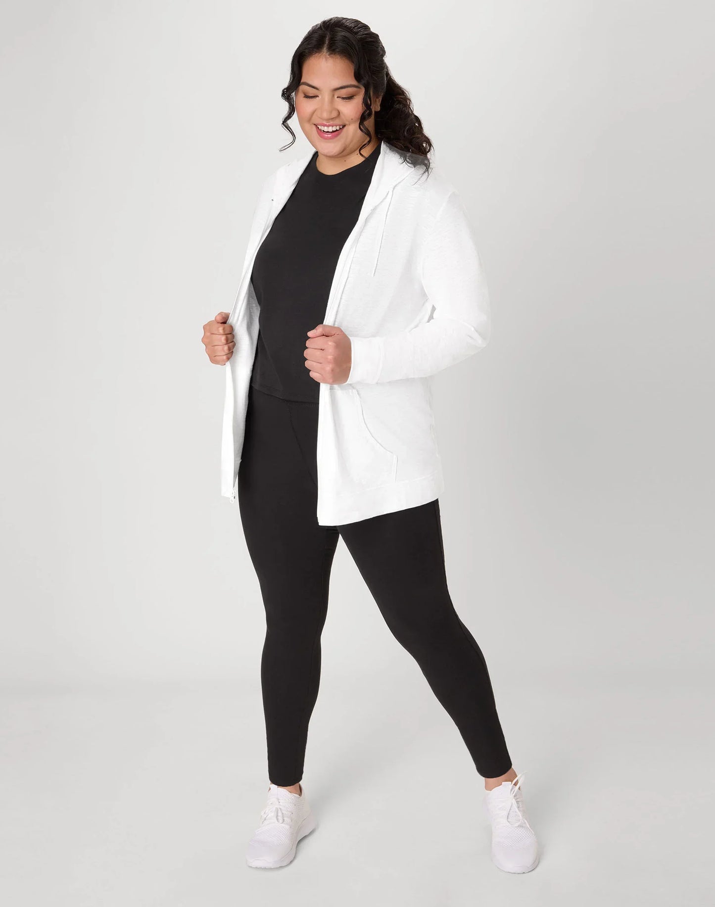 Hanes Just My Size Women's Full-Zip Slub Hoodie (Plus Size)