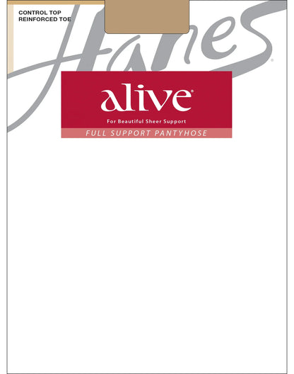 Hanes Alive Full Support Pantyhose with Control Top, Reinforced Toe