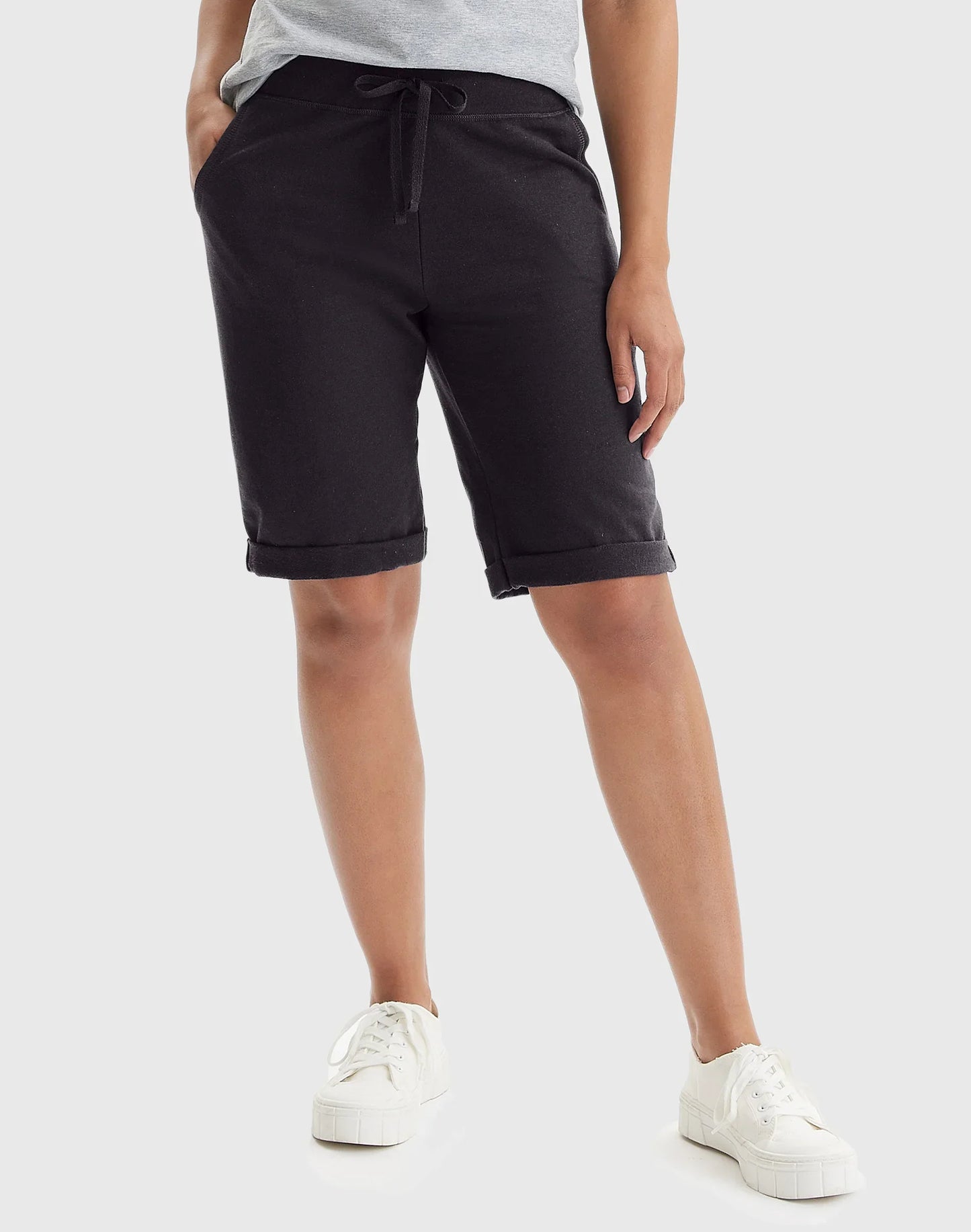 Hanes Women's French Terry Bermuda Shorts, 11"