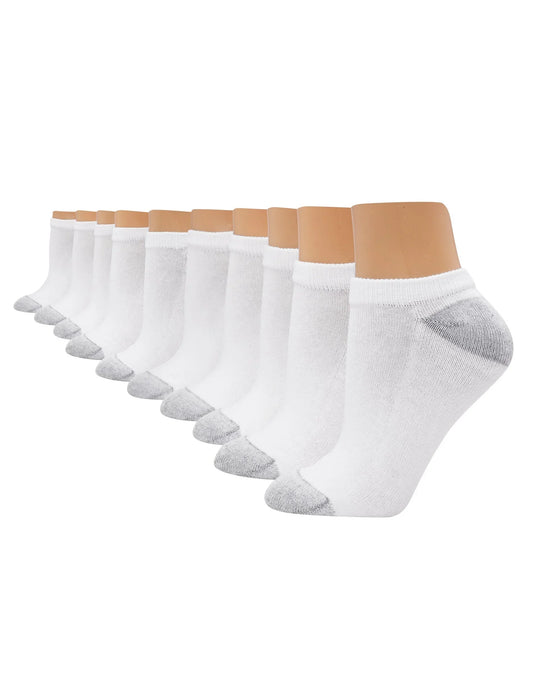 Hanes Women's No Show Socks, Cushioned, Extended Sizes, 10-Pairs
