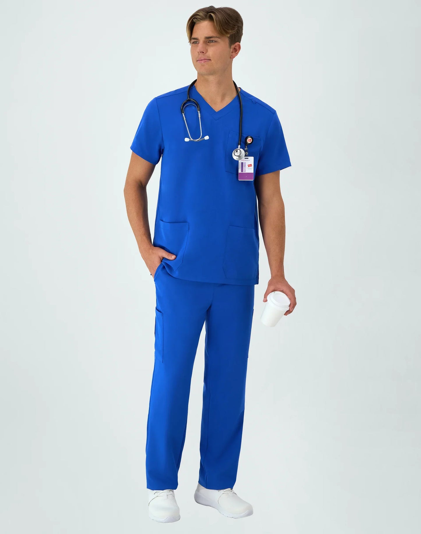 Hanes Comfort Fit Scrubs Men's V-Neck Scrub Top