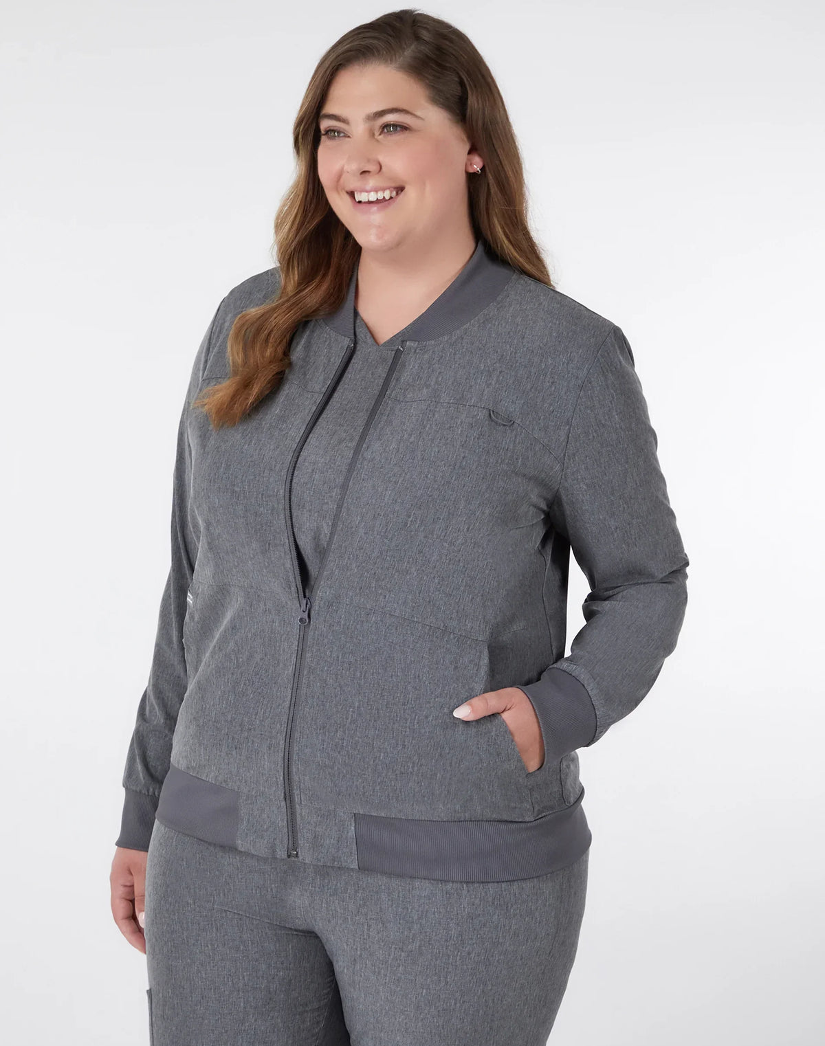 Hanes Comfort Fit Scrubs Women's Scrub Bomber Jacket