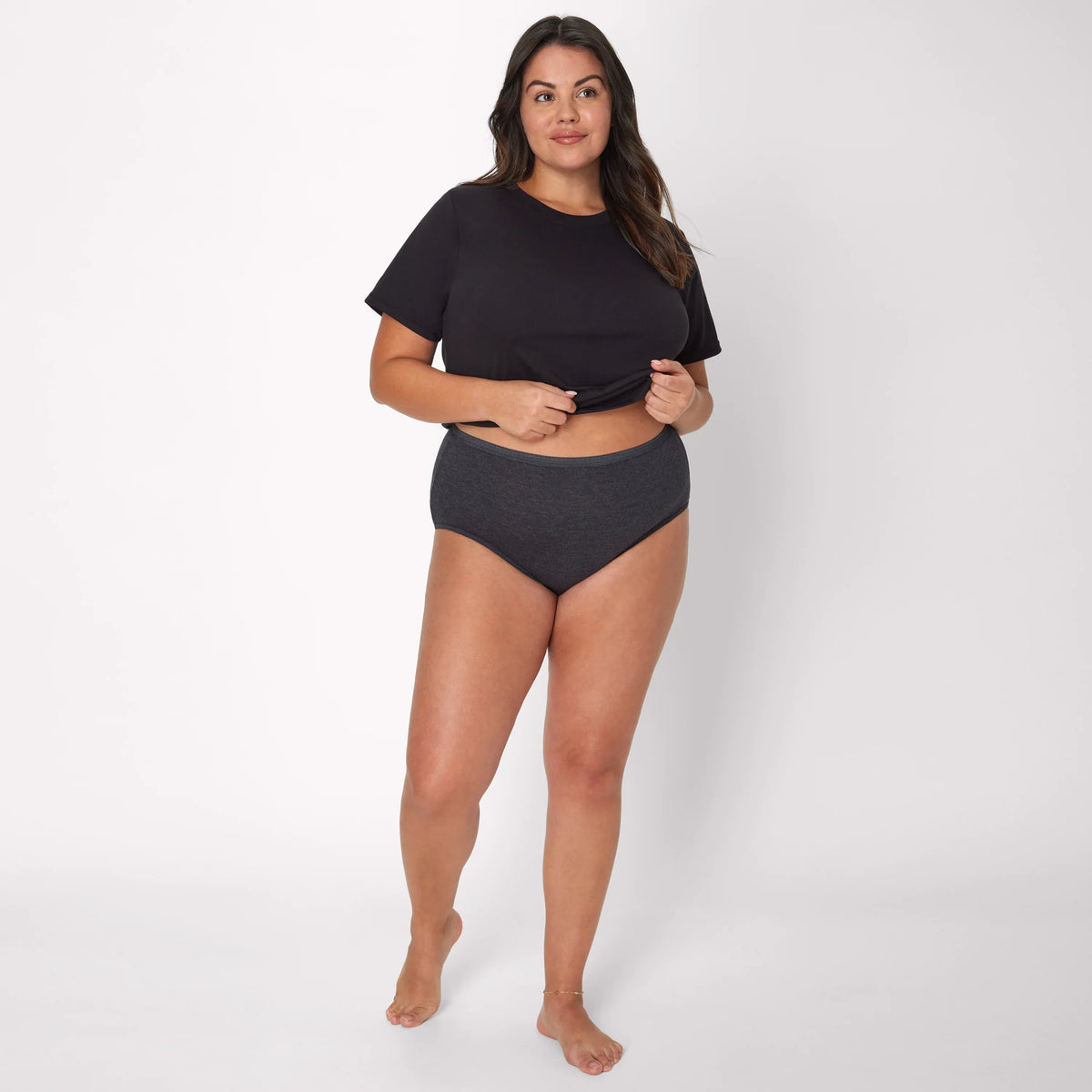 Hanes Just My Size Women's Cotton High Brief Underwear, 6-Pack (Plus Size)