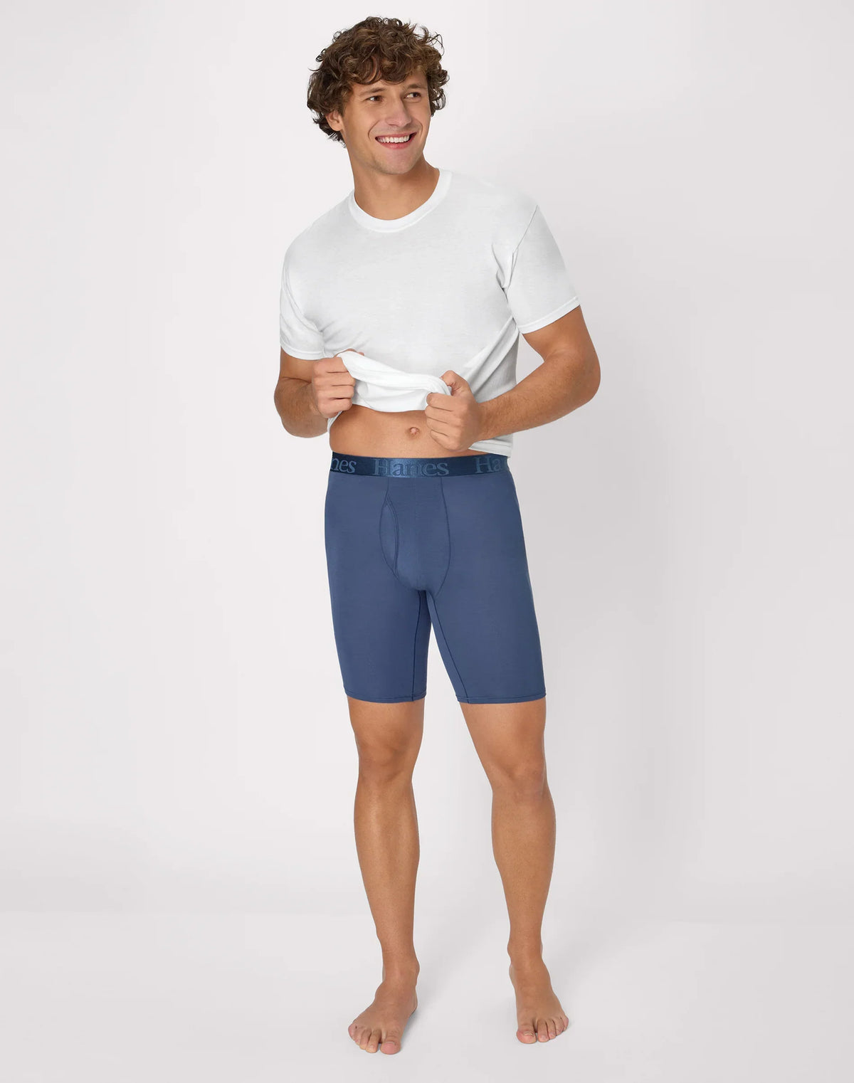 Hanes Originals Ultimate Men's SuperSoft Long Leg Boxer Brief Underwear, Assorted, 3-Pack