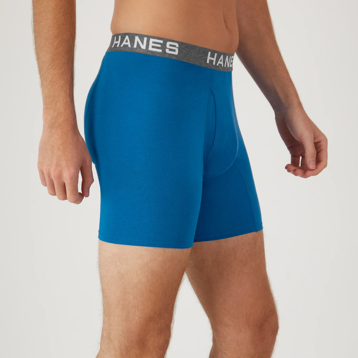 Hanes Ultimate Comfort Flex Fit Men's Boxer Brief Underwear, Red/Blue, 4-Pack