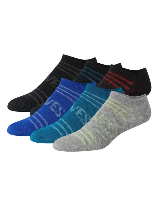 Hanes Moves Breathable Mesh Men&rsquo;s No Show Socks, Shoe Sizes 6-12, 6-Pairs