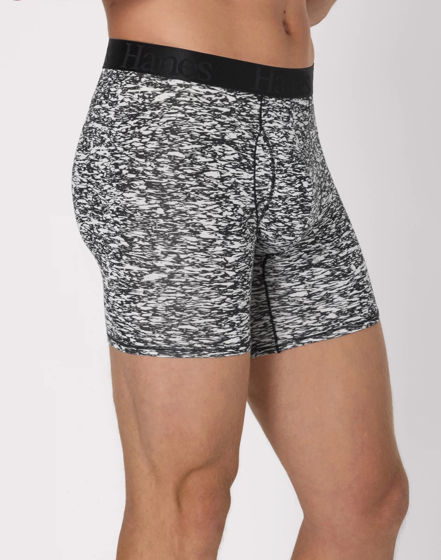 Hanes Originals Men's SuperSoft Boxer Brief Underwear, Viscose from Bamboo, Black/Grey/Print, 3-Pack