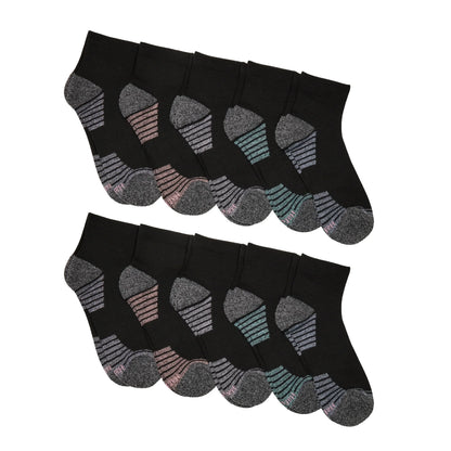 Hanes Moves X-Temp Women&rsquo;s Ankle Socks, 10-Pairs, Shoe Sizes 8-12