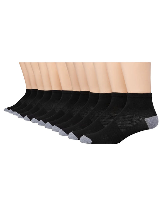 Hanes X-Temp Men's Lightweight Ankle Socks, Shoe Sizes 6-12, 12-Pairs