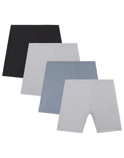 Hanes Girls' Play Shorts, 4-Pack, Cotton Stretch, Assorted Solids Multipacks