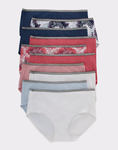 Hanes Women's Breathable Stretch Cotton Brief Underwear, 10-Pack