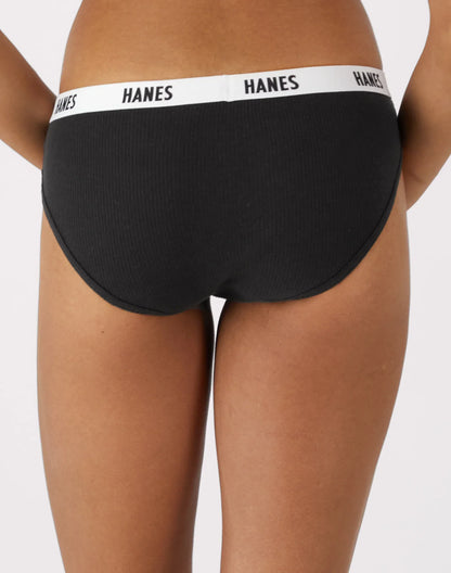 Hanes Soft &amp; Breathable Women&rsquo;s Ribbed Cotton Bikini Underwear, 3-Pack