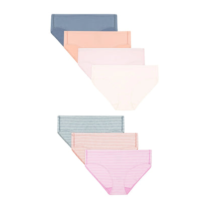 Hanes Pure Comfort Girls' Underwear Microfiber Hipster, 7-Pack
