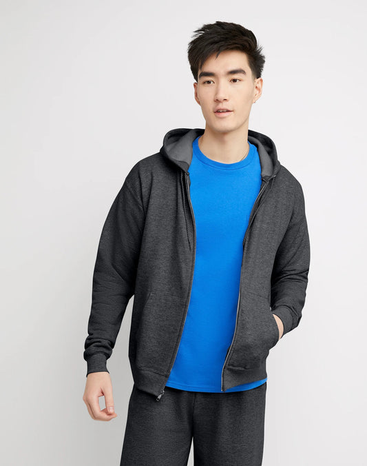 Hanes EcoSmart Unisex Full-Zip Fleece Hoodie