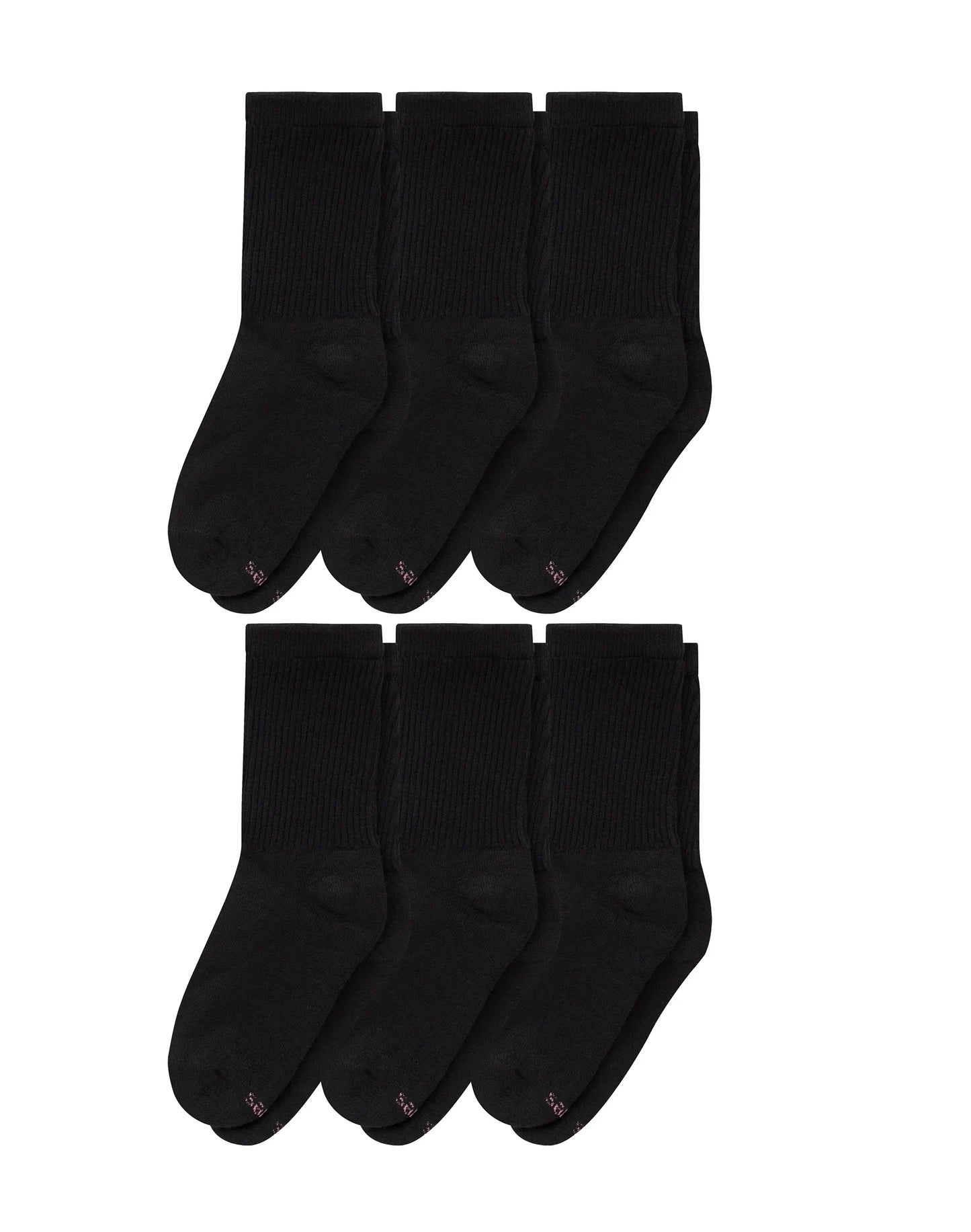 Hanes Women's Crew Socks, Moisture-Wicking, 6-Pairs