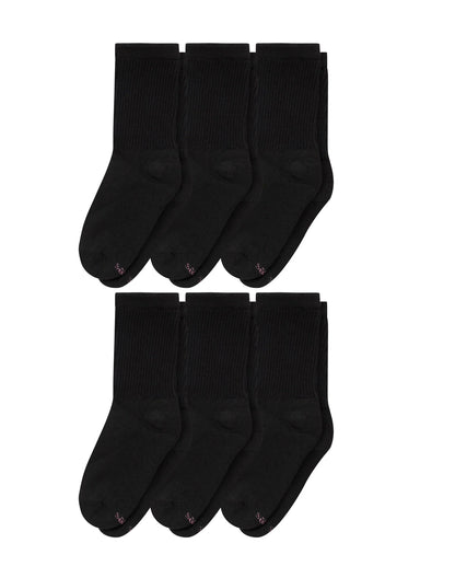 Hanes Women's Crew Socks, Moisture-Wicking, 6-Pairs