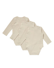 Hanes Pure Comfort Baby Long Sleeve Bodysuits, Organic Cotton, Boys &amp; Girls, 3-Pack
