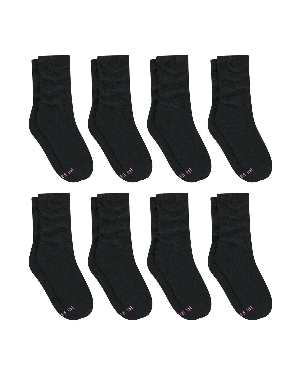 Hanes Ultimate Women's Crew Socks Pack, Cushioned, 8-Pairs