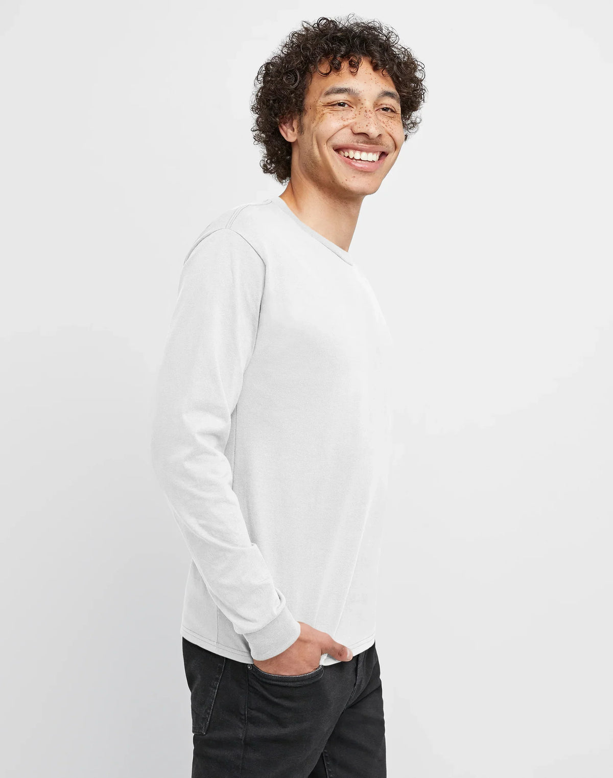 Hanes Essentials Men's Cotton Long Sleeve T-Shirt, Value 4-Pack
