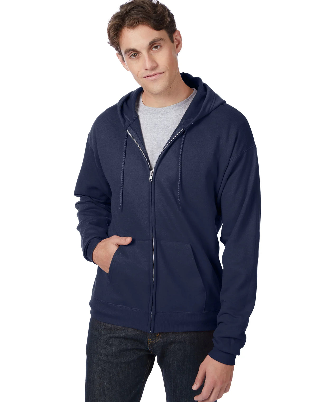 Hanes EcoSmart Unisex Full-Zip Fleece Hoodie