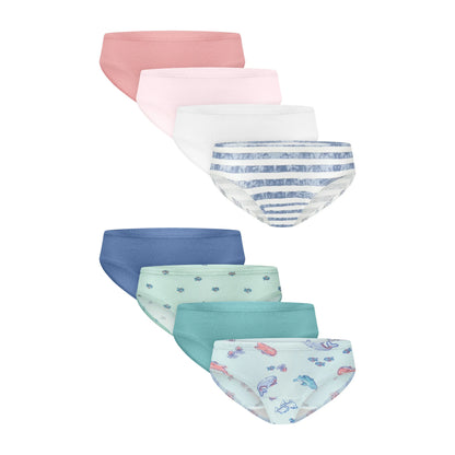 Hanes Pure Comfort Toddler Girls' Underwear Hipsters, 8-Pack, Organic Cotton, Assorted