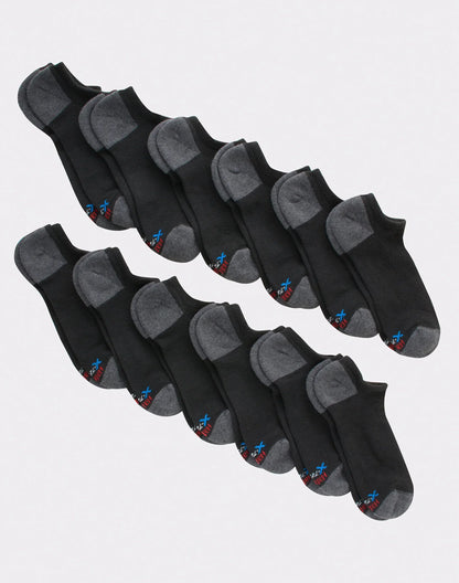 Hanes X-Temp Men's Lightweight No Show Socks, Shoe Sizes 6-12, 12-Pairs