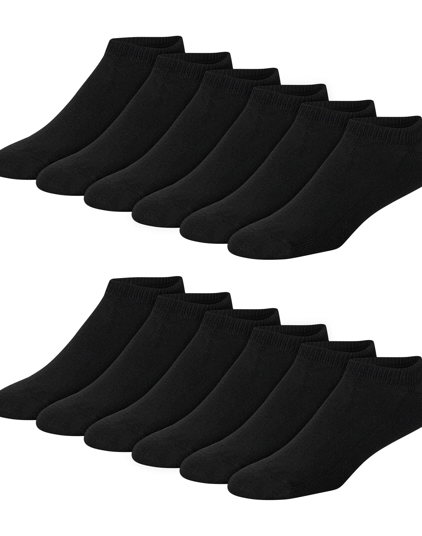 Hanes Double Tough Men's No-Show Socks, Shoe Sizes 6-12, 12-Pairs
