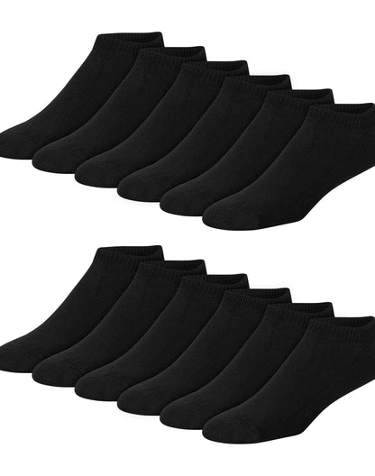 Hanes Double Tough Men's No-Show Socks, Shoe Sizes 6-12, 12-Pairs