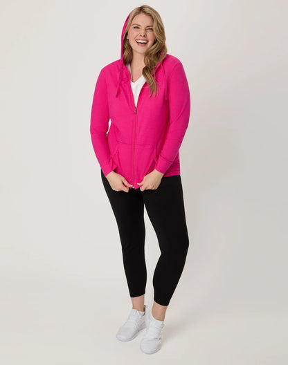 Hanes Women's Slub Jersey Full Zip Hoodie