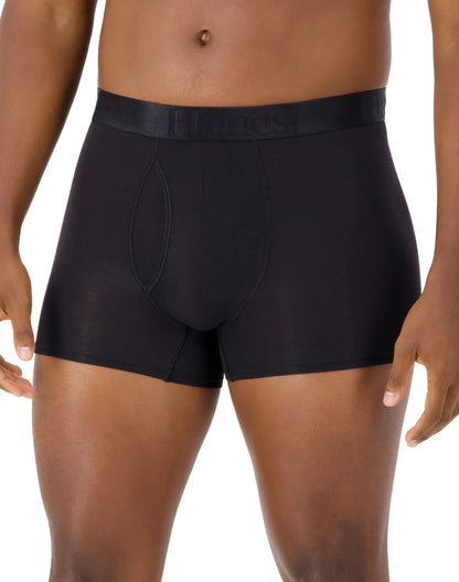 Hanes Originals Ultimate Men's SuperSoft Trunk Underwear, Black, 3-Pack