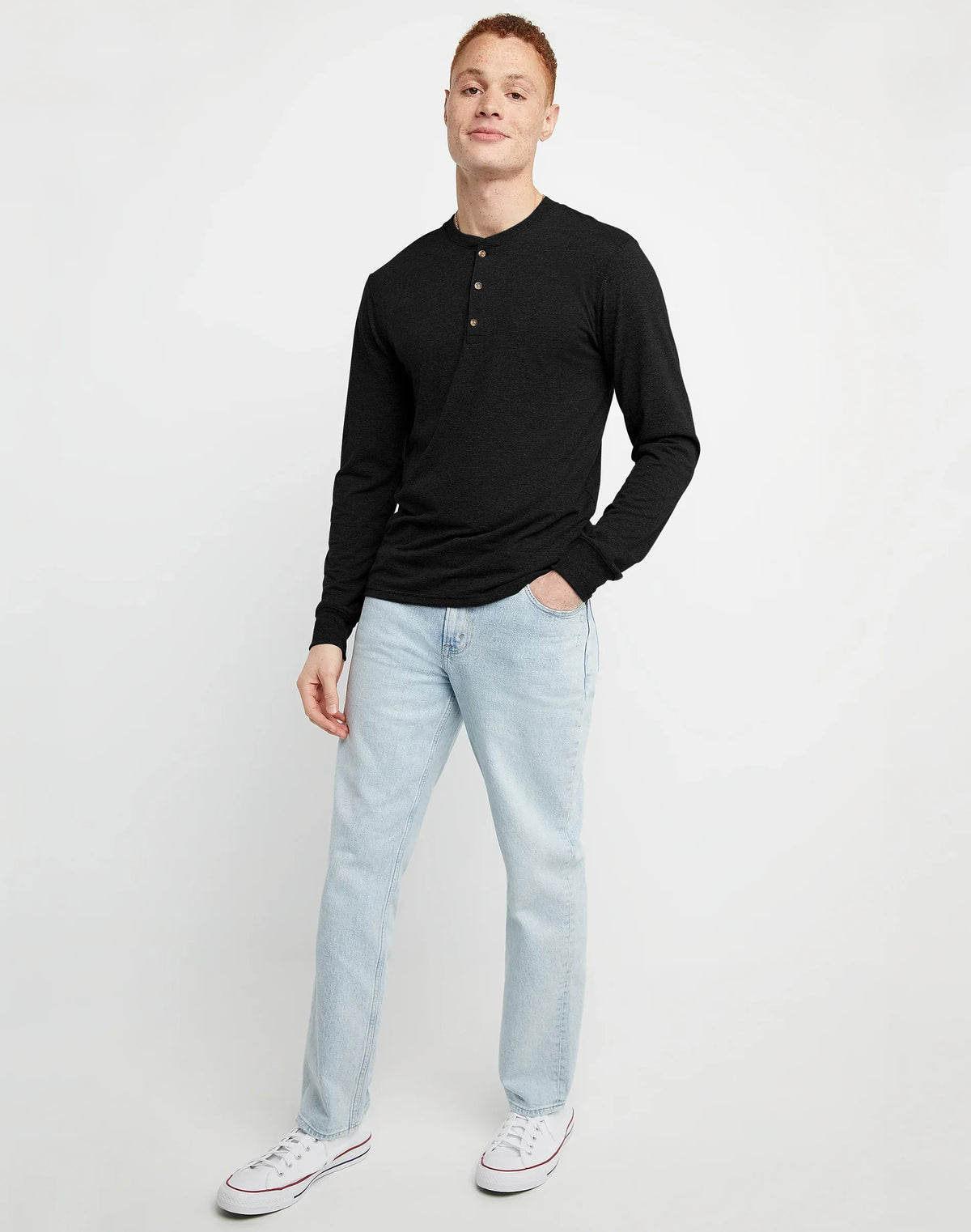 Hanes Originals Men's Long Sleeve Henley T-Shirt