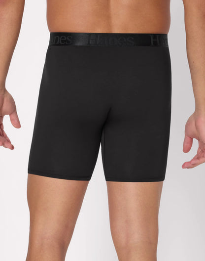 Hanes Originals Ultimate Men's SuperSoft Boxer Brief Underwear, Total Support Pouch, Black, 3-Pack