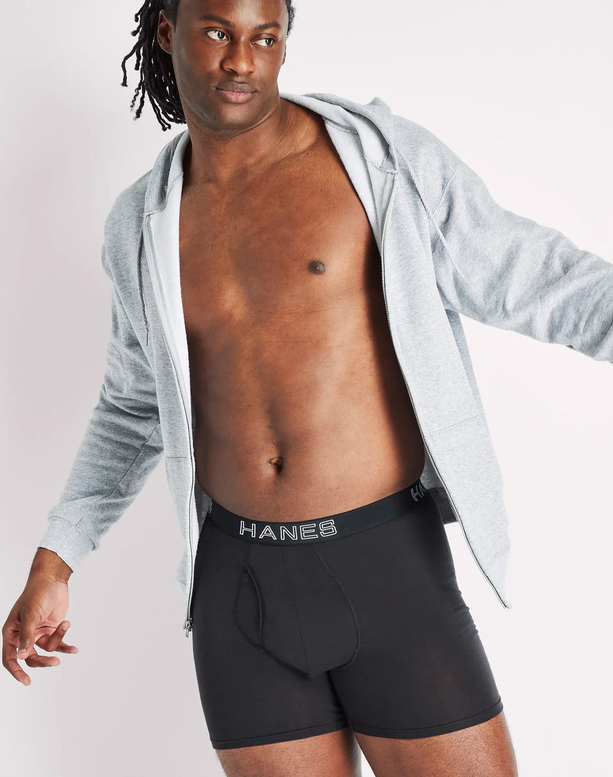 Hanes Ultimate Total Support Pouch Big Men’s Boxer Brief Underwear, Black/Grey, 3-Pack (Big &amp; Tall Sizes)