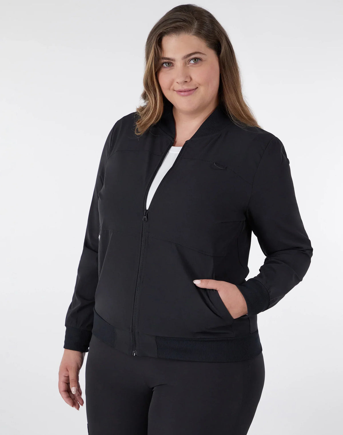 Hanes Comfort Fit Scrubs Women's Scrub Bomber Jacket