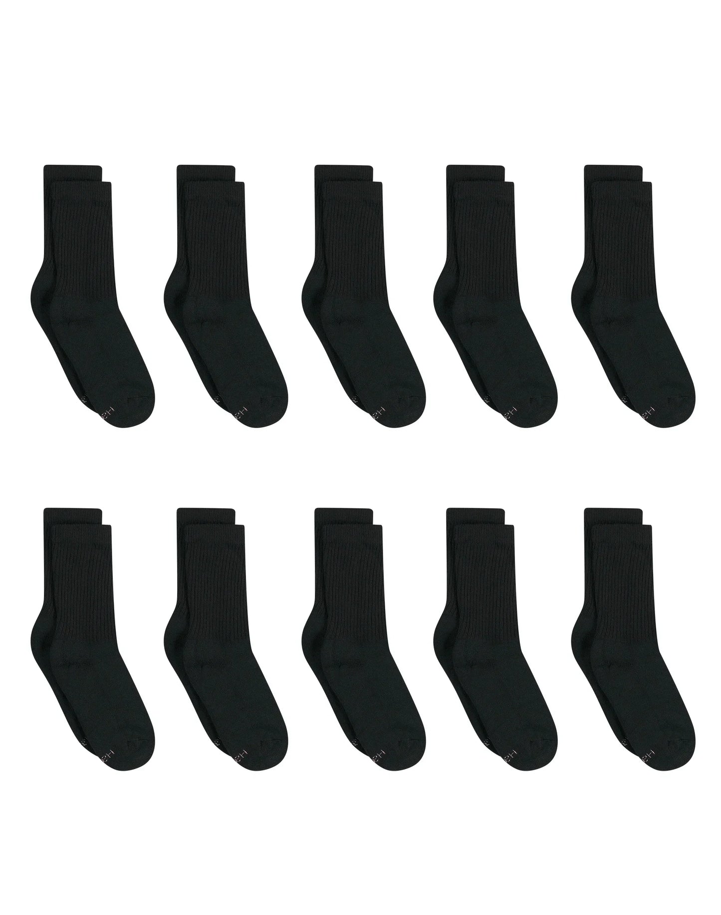 Hanes Women's Athletic Crew Socks, Full Sole Cushion, 10-Pairs