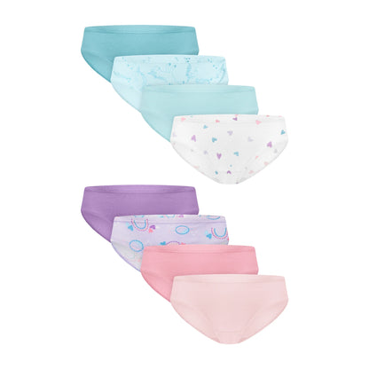Hanes Pure Comfort Toddler Girls' Underwear Hipsters, 8-Pack, Organic Cotton