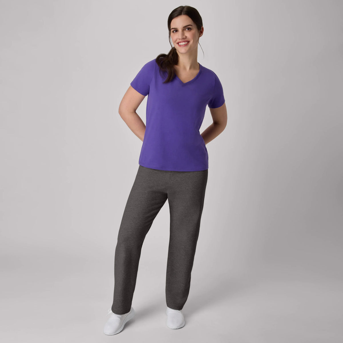 Hanes EcoSmart Women's Fleece Sweatpants with Open Bottom Legs, 30.5"