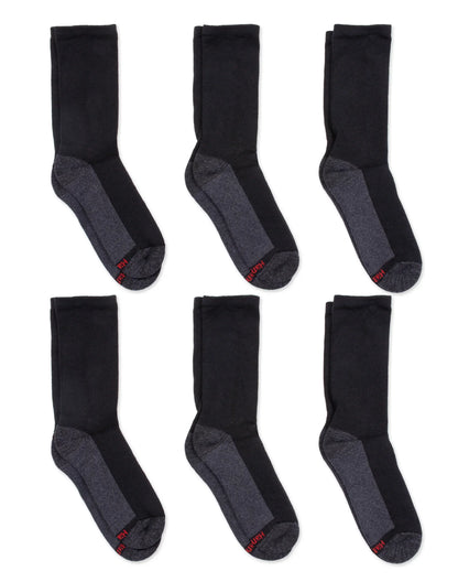 Hanes Double Tough Men's Crew Socks, Max Cushion, 6-Pairs