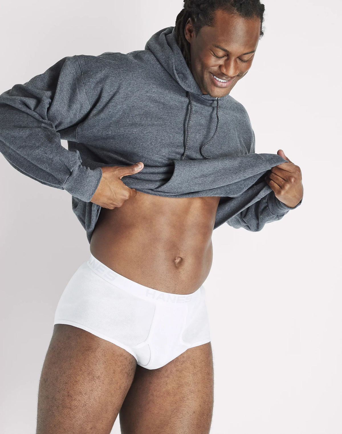 Hanes Ultimate Big Men&rsquo;s White Cotton Brief Underwear, 6-Pack, (Big &amp; Tall Sizes)