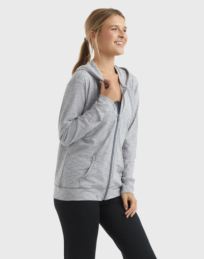 Hanes Women's Slub Jersey Full Zip Hoodie