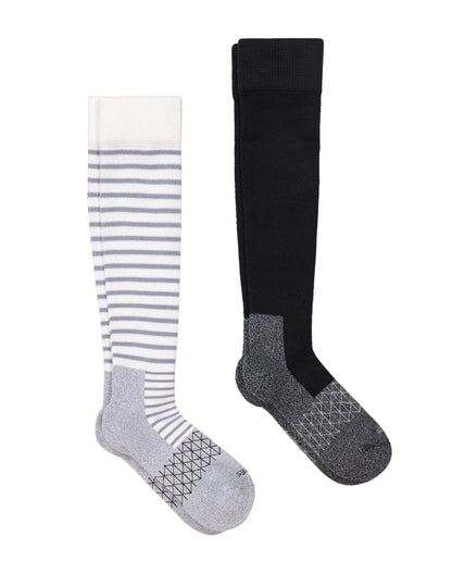 Hanes Absolute Wellness Women's Over-the-Calf Socks, Mild Graduated Compression, 2-Pairs