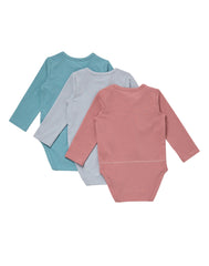 Hanes Pure Comfort Baby Long Sleeve Bodysuits, Organic Cotton, Boys &amp; Girls, 3-Pack