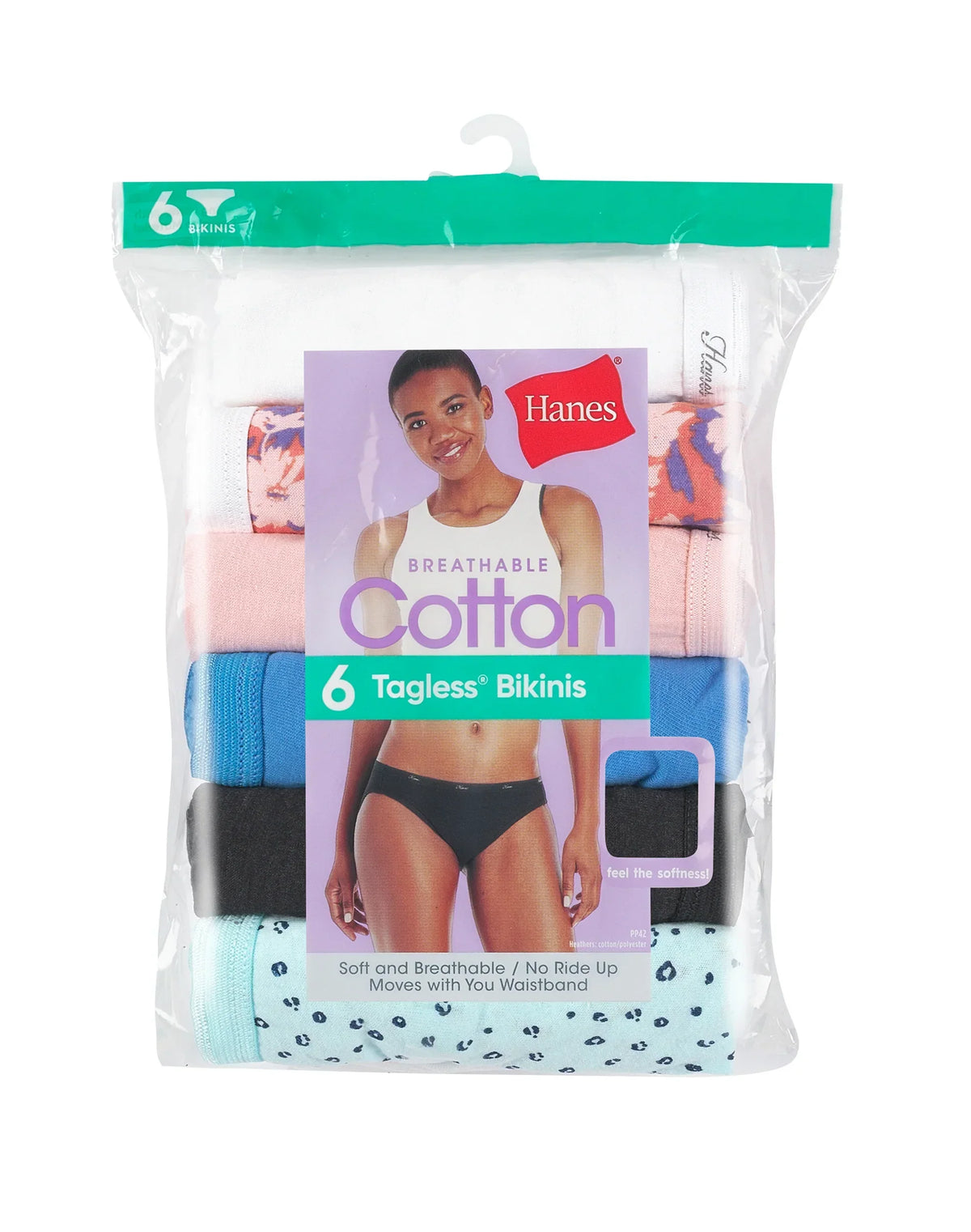 Hanes Women's Cotton Bikini Underwear, Cool Comfort, 6-Pack