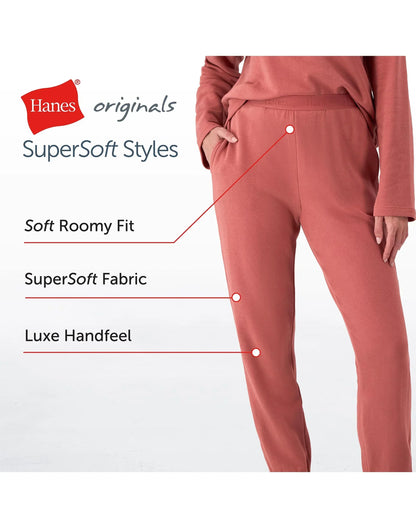 Hanes Originals Women&rsquo;s SuperSoft Comfywear French Terry Joggers, 28"