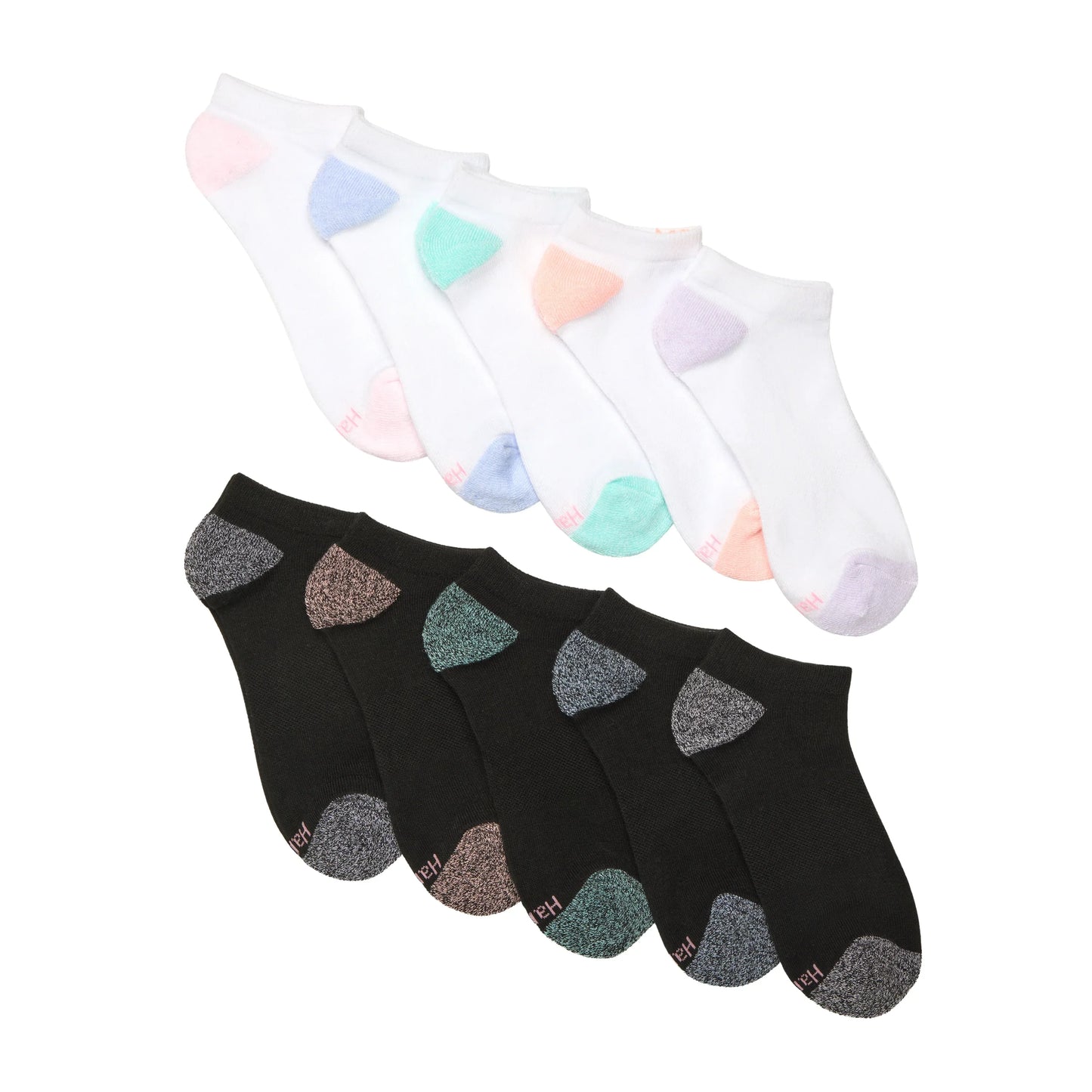 Hanes Moves X-Temp Women&rsquo;s No Show Socks, 10-Pairs, Shoe Sizes 8-12