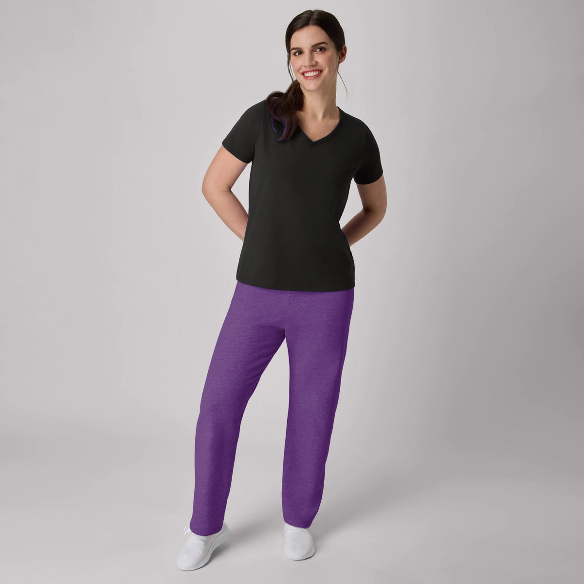 Hanes EcoSmart Women's Fleece Sweatpants with Open Bottom Legs, 30.5"