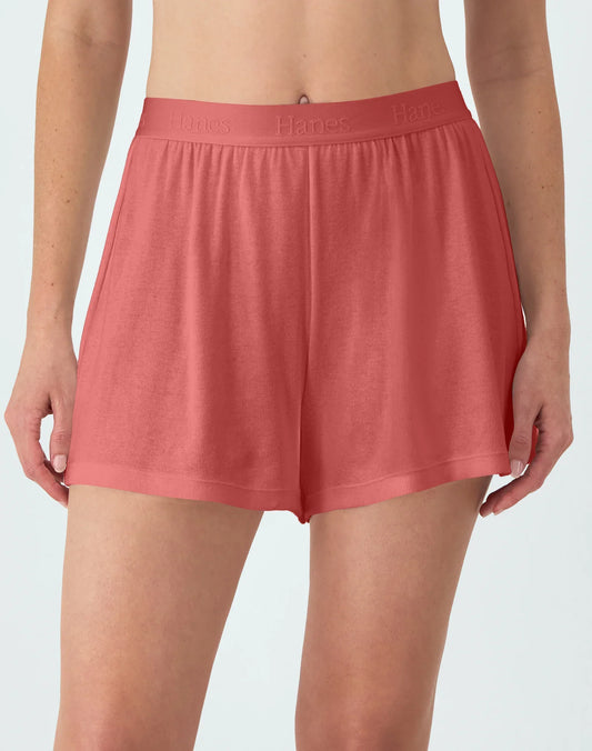 Hanes Originals Women&rsquo;s SuperSoft Comfywear Rib Sleep Shorts