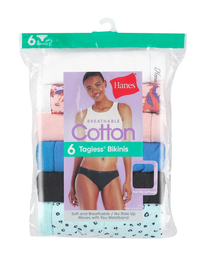 Hanes Women's Cotton Bikini Underwear, Cool Comfort, 6-Pack