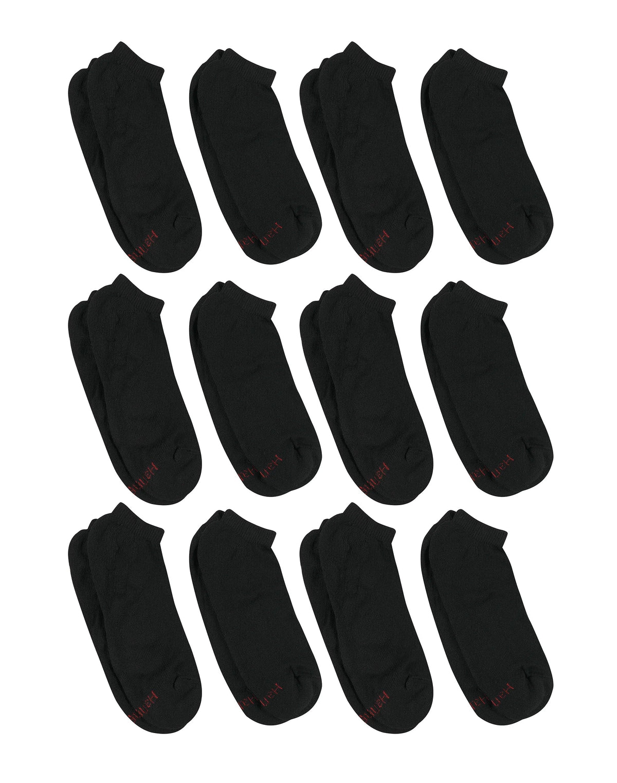 Hanes Double Tough Men's No Show Socks, Shoe Sizes 12-14, 12-Pairs